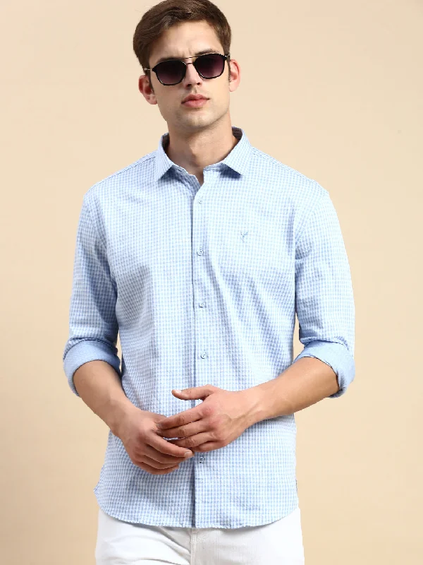 Men's Short - Sleeve Linen Casual Shirts in Light Khaki for a Breathable Summer OptionMen Blue Checked Casual Shirt Men's Short - Sleeve Linen Casual Shirts in Light Khaki for a Breathable Summer OptionMen Blue Checked Casual Shirt