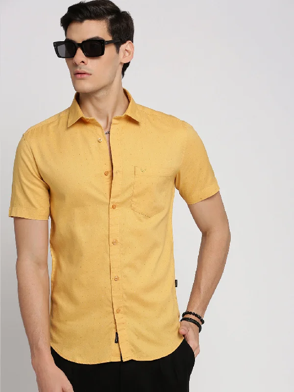 Men's Distressed Denim Casual Shirts with Frayed Edges for a Trendy and Rugged LookMen Yellow Spread Collar Micro Ditsy Shirt Men's Distressed Denim Casual Shirts with Frayed Edges for a Trendy and Rugged LookMen Yellow Spread Collar Micro Ditsy Shirt