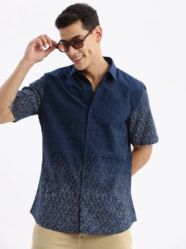 Men's Shearling - Lined Collar Casual Shirts in Brown for a Rustic and Warm AppealMen Spread Collar Printed Slim Fit Navy Blue Shirt Men's Shearling - Lined Collar Casual Shirts in Brown for a Rustic and Warm AppealMen Spread Collar Printed Slim Fit Navy Blue Shirt