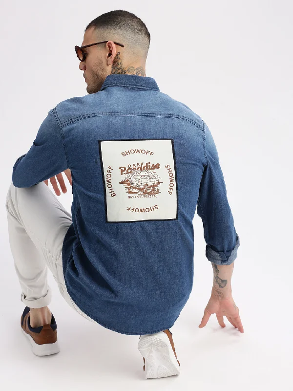 Men's Shearling - Lined Collar Casual Shirts in Brown for a Rustic and Warm AppealMen Spread Collar Denim Solid Blue Casual Shirt Men's Shearling - Lined Collar Casual Shirts in Brown for a Rustic and Warm AppealMen Spread Collar Denim Solid Blue Casual Shirt
