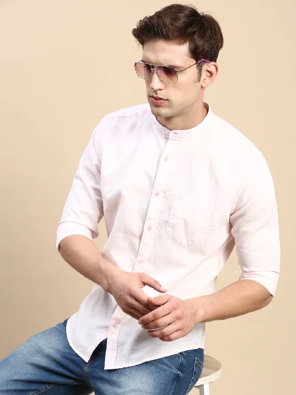 Men's Embroidered Detail Casual Shirts in Beige for a Touch of EleganceMen Pink Solid Casual Shirt Men's Embroidered Detail Casual Shirts in Beige for a Touch of EleganceMen Pink Solid Casual Shirt