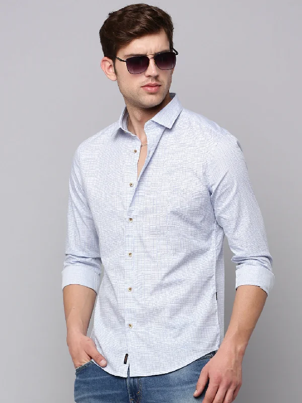 Plus Size Men's Plaid Flannel Casual Shirts in Earth Tones for a Cozy Fall OutfitMen Blue Printed Casual Shirt Plus Size Men's Plaid Flannel Casual Shirts in Earth Tones for a Cozy Fall OutfitMen Blue Printed Casual Shirt