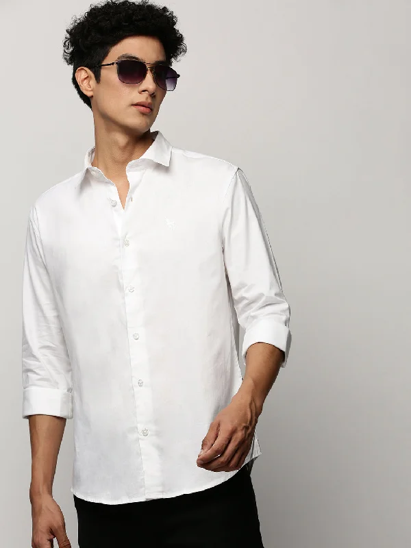 Men's Organic Cotton Casual Shirts with a Soft Handfeel for Everyday ComfortMen White Solid Shirt Men's Organic Cotton Casual Shirts with a Soft Handfeel for Everyday ComfortMen White Solid Shirt