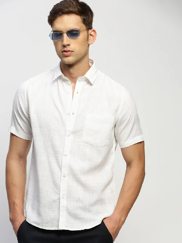 Men's Thermal - Lined Casual Shirts in Black for Added Warmth in Cold WeatherMen White Solid Shirt Men's Thermal - Lined Casual Shirts in Black for Added Warmth in Cold WeatherMen White Solid Shirt