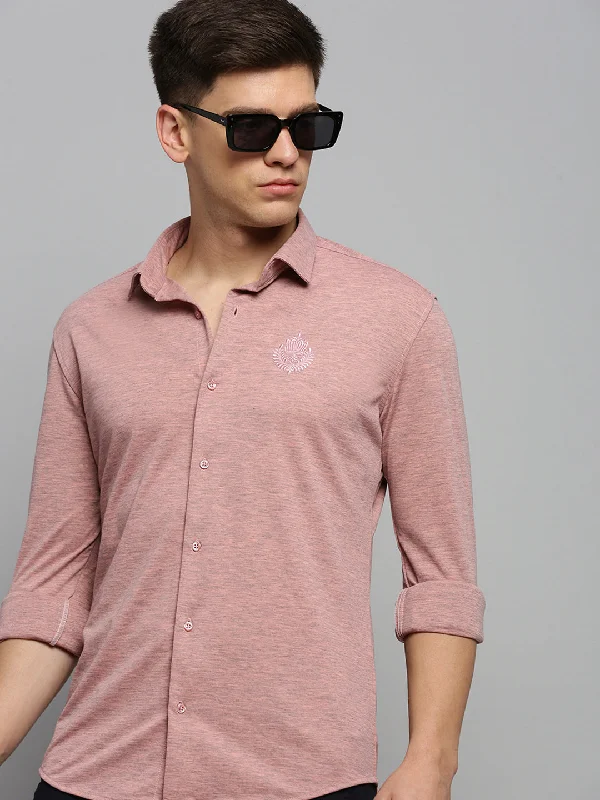 Men's Sustainable Recycled Material Casual Shirts for Eco - Conscious ConsumersMen Pink Solid Casual Shirt Men's Sustainable Recycled Material Casual Shirts for Eco - Conscious ConsumersMen Pink Solid Casual Shirt