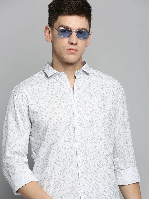 Men's Sustainable Recycled Material Casual Shirts for Eco - Conscious ConsumersMen White Printed Casual Shirt Men's Sustainable Recycled Material Casual Shirts for Eco - Conscious ConsumersMen White Printed Casual Shirt