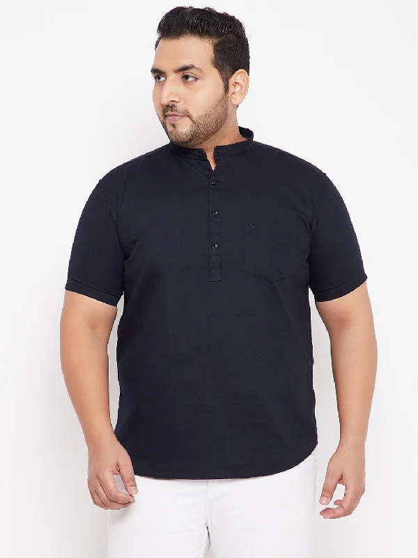 Men's Short - Sleeve Linen Casual Shirts in Light Khaki for a Breathable Summer OptionMen Solid Navy Blue Straight Shirt Men's Short - Sleeve Linen Casual Shirts in Light Khaki for a Breathable Summer OptionMen Solid Navy Blue Straight Shirt