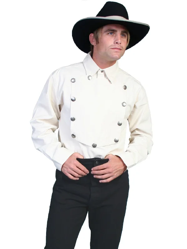 Men's Wrinkle - Resistant Polyester Blend Casual Shirts for Easy Travel and MaintenanceScully Rangewear Mens Natural 100% Cotton L/S Big Concho Western Bib Shirt Men's Wrinkle - Resistant Polyester Blend Casual Shirts for Easy Travel and MaintenanceScully Rangewear Mens Natural 100% Cotton L/S Big Concho Western Bib Shirt