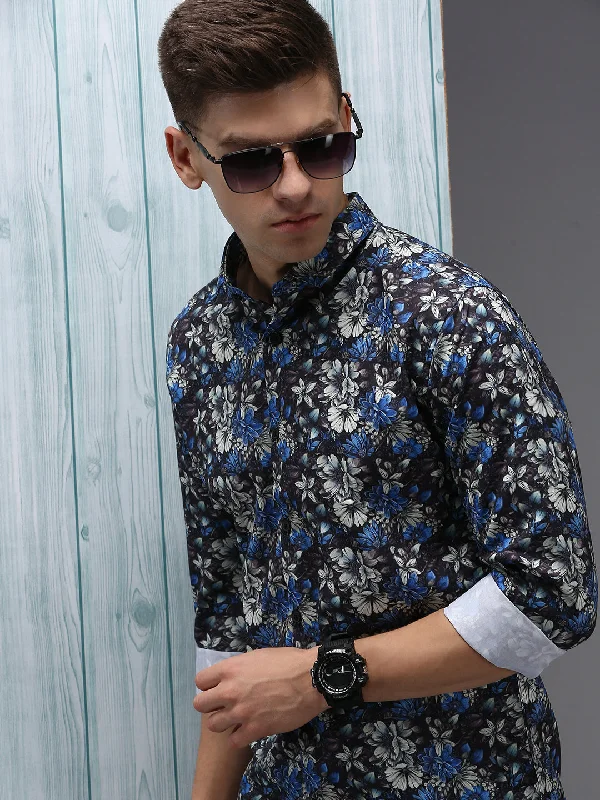 Men's Organic Cotton Casual Shirts with a Soft Handfeel for Everyday ComfortMen Black Printed Casual Shirt Men's Organic Cotton Casual Shirts with a Soft Handfeel for Everyday ComfortMen Black Printed Casual Shirt