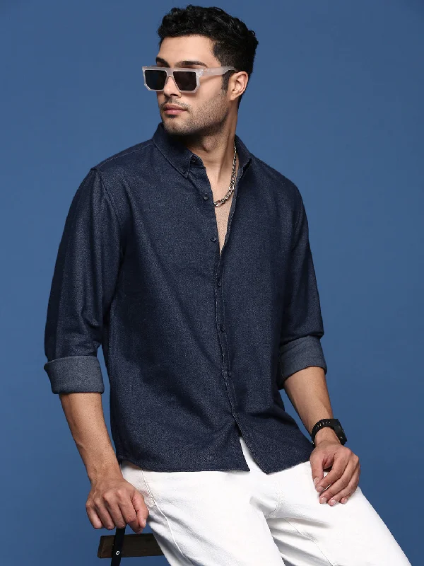 Men's Short - Sleeve Linen Casual Shirts in Light Khaki for a Breathable Summer OptionMen Solid Navy Blue Slim Fit Shirt Men's Short - Sleeve Linen Casual Shirts in Light Khaki for a Breathable Summer OptionMen Solid Navy Blue Slim Fit Shirt