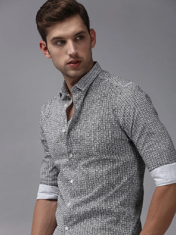 Men's Wrinkle - Resistant Polyester Blend Casual Shirts for Easy Travel and MaintenanceMen White Printed Casual Shirt Men's Wrinkle - Resistant Polyester Blend Casual Shirts for Easy Travel and MaintenanceMen White Printed Casual Shirt