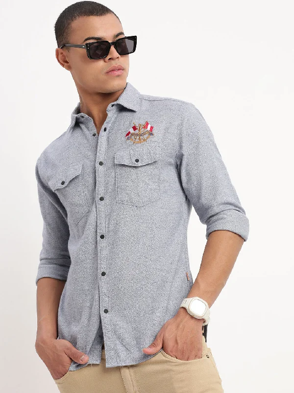 Men's Stretch - Fabric Casual Shirts in Navy Blue for a Comfortable and Flexible FitMen Solid Blue Shirt Men's Stretch - Fabric Casual Shirts in Navy Blue for a Comfortable and Flexible FitMen Solid Blue Shirt
