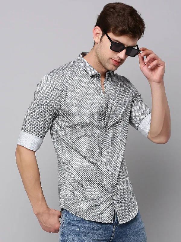 Men's Moisture - Wicking Performance Fabric Casual Shirts for Outdoor ActivitiesMen Cream Printed Casual Shirt Men's Moisture - Wicking Performance Fabric Casual Shirts for Outdoor ActivitiesMen Cream Printed Casual Shirt