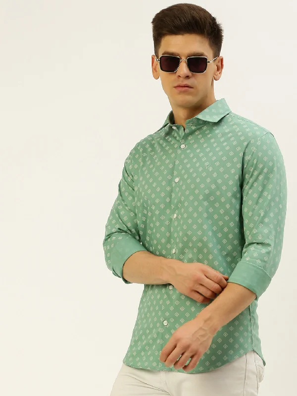 Plus Size Men's Plaid Flannel Casual Shirts in Earth Tones for a Cozy Fall OutfitMen Green Printed Casual Shirt Plus Size Men's Plaid Flannel Casual Shirts in Earth Tones for a Cozy Fall OutfitMen Green Printed Casual Shirt