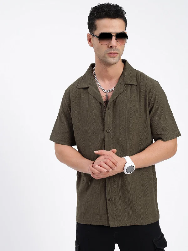 Men's Graphic - Printed Casual Shirts with Pop - Culture References for a Fun and Stylish LookMen Solid Olive Relaxed Fit Shirt Men's Graphic - Printed Casual Shirts with Pop - Culture References for a Fun and Stylish LookMen Solid Olive Relaxed Fit Shirt