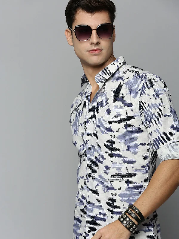 Men's Tailored Fit Checkered Casual Shirts in Multicolor for a Smart - Casual EnsembleMen White Printed Casual Shirt Men's Tailored Fit Checkered Casual Shirts in Multicolor for a Smart - Casual EnsembleMen White Printed Casual Shirt