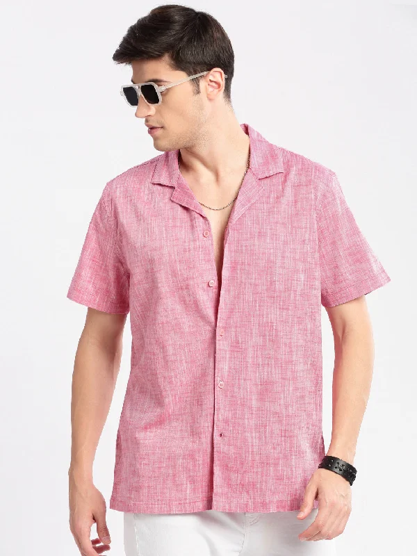Men's Distressed Denim Casual Shirts with Frayed Edges for a Trendy and Rugged LookMen Cuban Collar Solid Pink Casual Shirt Men's Distressed Denim Casual Shirts with Frayed Edges for a Trendy and Rugged LookMen Cuban Collar Solid Pink Casual Shirt
