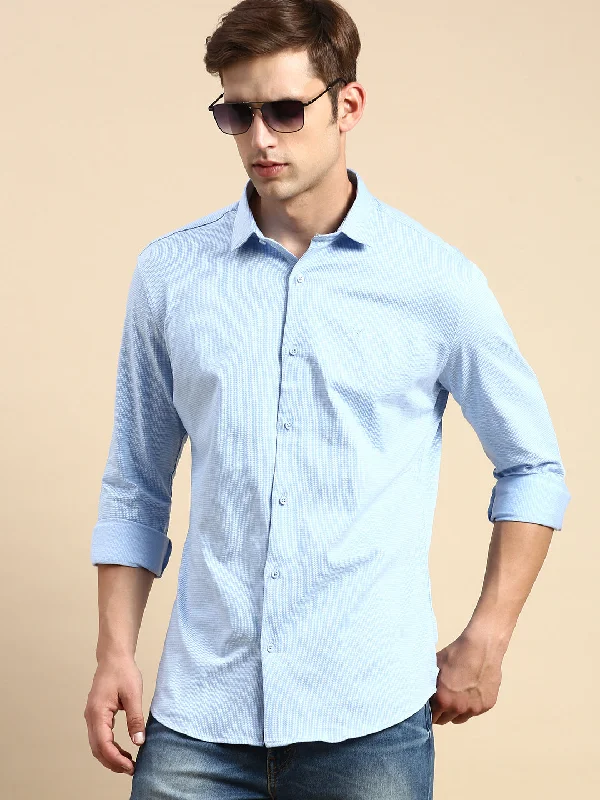 Men's Thermal - Lined Casual Shirts in Black for Added Warmth in Cold WeatherMen Blue Printed Casual Shirt Men's Thermal - Lined Casual Shirts in Black for Added Warmth in Cold WeatherMen Blue Printed Casual Shirt