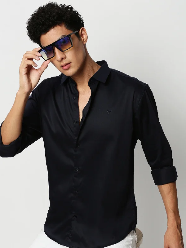 Men's Graphic - Printed Casual Shirts with Pop - Culture References for a Fun and Stylish LookMen Navy Solid Casual Casual Shirts Men's Graphic - Printed Casual Shirts with Pop - Culture References for a Fun and Stylish LookMen Navy Solid Casual Casual Shirts