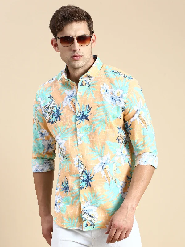 Plus Size Men's Plaid Flannel Casual Shirts in Earth Tones for a Cozy Fall OutfitMen Orange Printed Casual Shirt Plus Size Men's Plaid Flannel Casual Shirts in Earth Tones for a Cozy Fall OutfitMen Orange Printed Casual Shirt