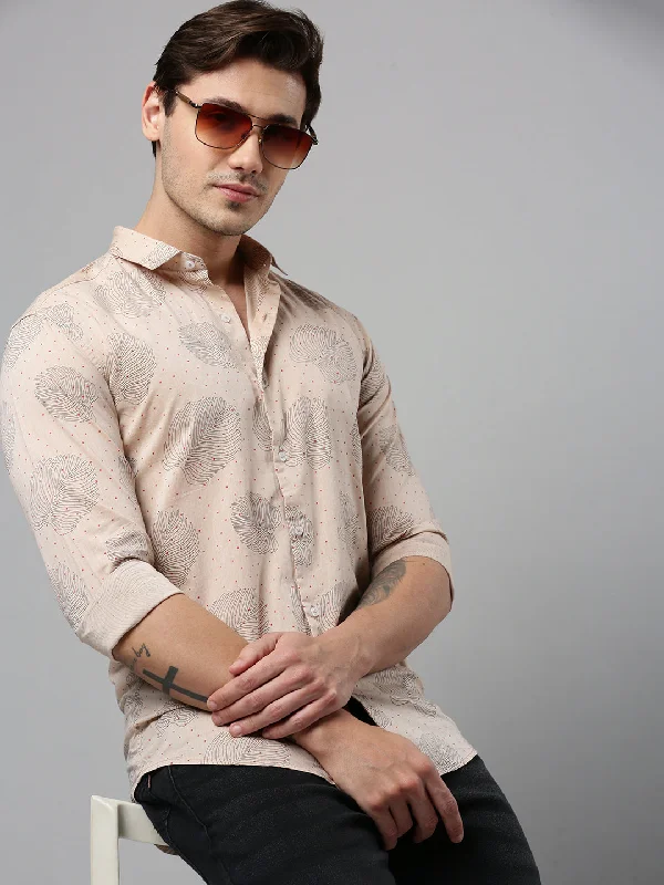 Plus Size Men's Plaid Flannel Casual Shirts in Earth Tones for a Cozy Fall OutfitMen Beige Printed Casual Shirt Plus Size Men's Plaid Flannel Casual Shirts in Earth Tones for a Cozy Fall OutfitMen Beige Printed Casual Shirt