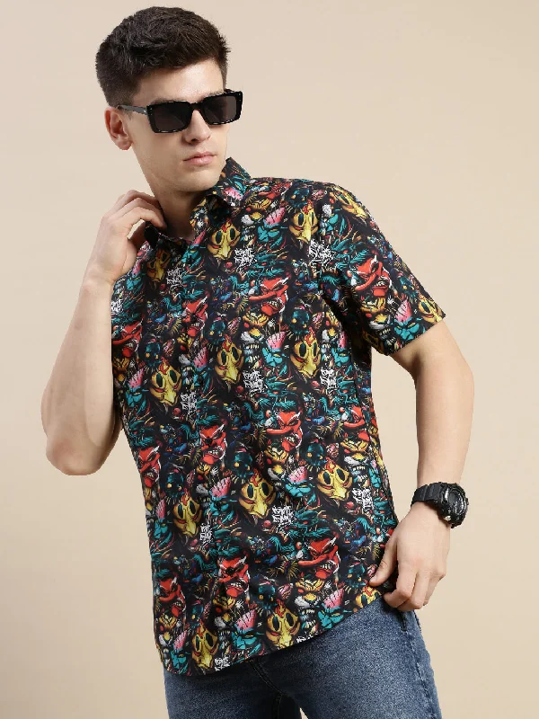 Men's Distressed Denim Casual Shirts with Frayed Edges for a Trendy and Rugged LookMen Multi Graphics Casual Shirt Men's Distressed Denim Casual Shirts with Frayed Edges for a Trendy and Rugged LookMen Multi Graphics Casual Shirt