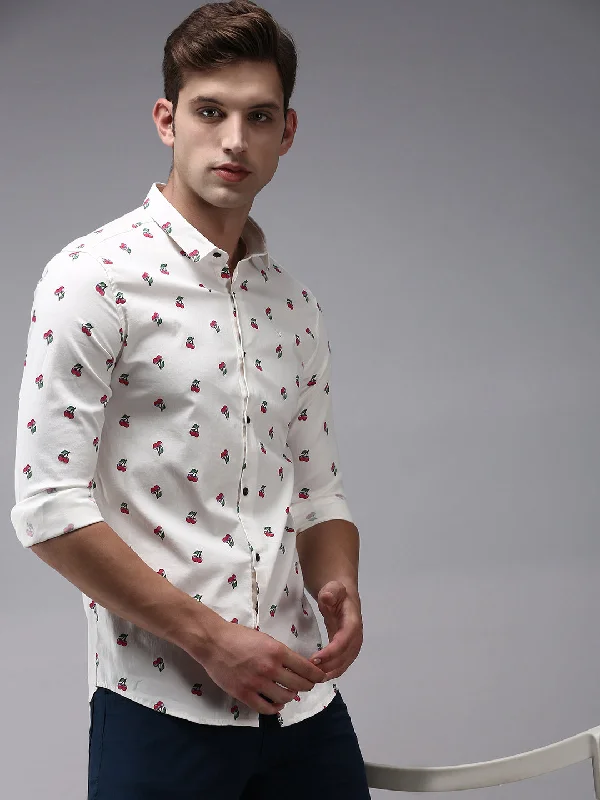 Men's Moisture - Wicking Performance Fabric Casual Shirts for Outdoor ActivitiesMen Beige Printed Casual Shirt Men's Moisture - Wicking Performance Fabric Casual Shirts for Outdoor ActivitiesMen Beige Printed Casual Shirt
