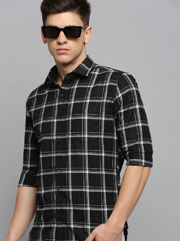 Men's Button - Down Oxford Casual Shirts in Crisp White for a Classic and Versatile StyleMen Black Checked Casual Shirt Men's Button - Down Oxford Casual Shirts in Crisp White for a Classic and Versatile StyleMen Black Checked Casual Shirt