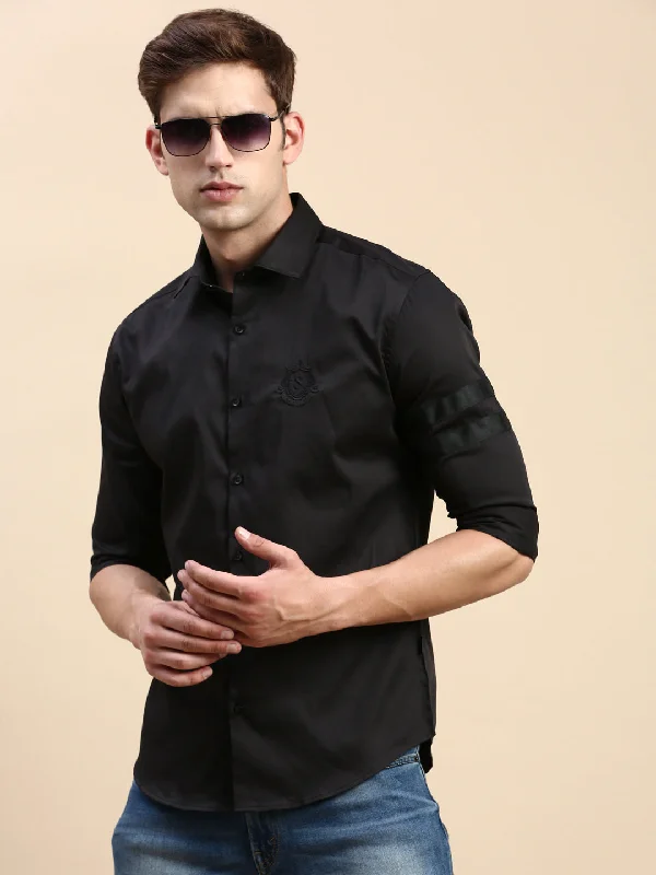 Men's Distressed Denim Casual Shirts with Frayed Edges for a Trendy and Rugged LookMen Black Solid Casual Shirt Men's Distressed Denim Casual Shirts with Frayed Edges for a Trendy and Rugged LookMen Black Solid Casual Shirt