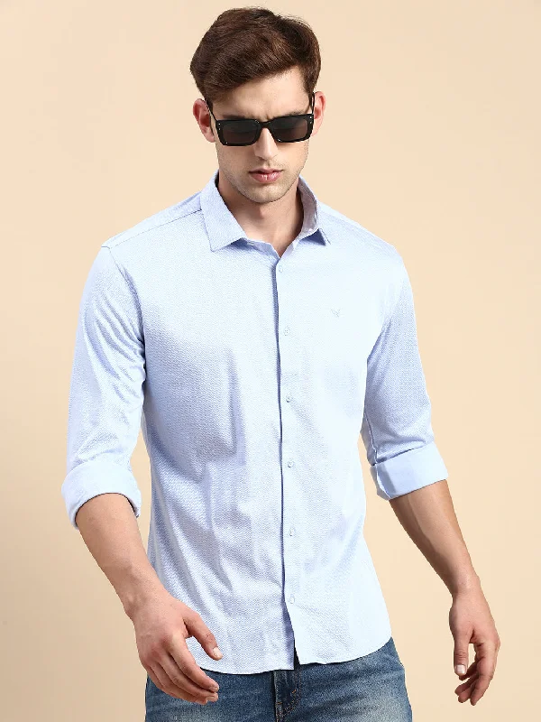 Men's Retro - Style Hawaiian Print Casual Shirts in Bold Patterns for a Tropical VacationMen Blue Solid Casual Shirt Men's Retro - Style Hawaiian Print Casual Shirts in Bold Patterns for a Tropical VacationMen Blue Solid Casual Shirt
