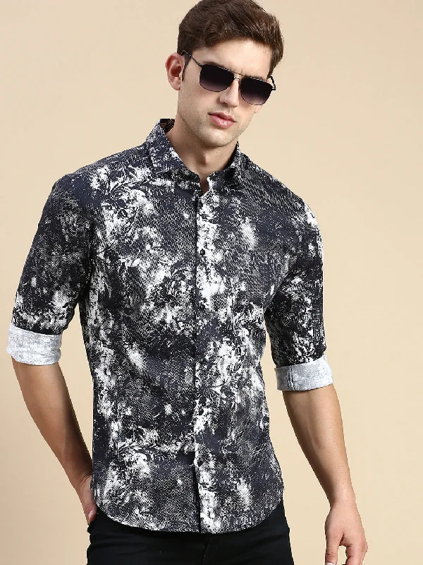 Men's Retro - Style Hawaiian Print Casual Shirts in Bold Patterns for a Tropical VacationMen Black Printed Casual Shirt Men's Retro - Style Hawaiian Print Casual Shirts in Bold Patterns for a Tropical VacationMen Black Printed Casual Shirt