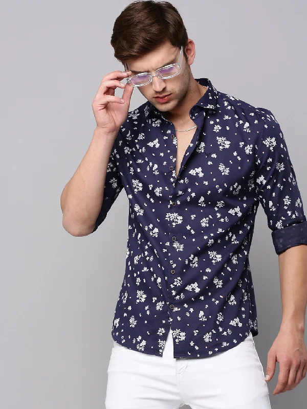 Men's Graphic - Printed Casual Shirts with Pop - Culture References for a Fun and Stylish LookMen Navy Printed Casual Shirt Men's Graphic - Printed Casual Shirts with Pop - Culture References for a Fun and Stylish LookMen Navy Printed Casual Shirt