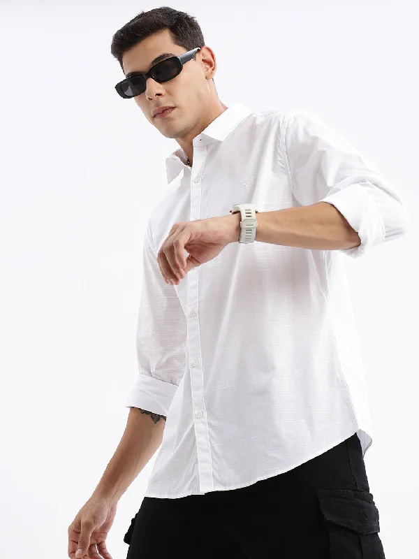 Plus Size Men's Striped Chambray Casual Shirts with a Spread Collar for a Preppy AppearanceMen Spread Collar Solid Slim Fit White Shirt Plus Size Men's Striped Chambray Casual Shirts with a Spread Collar for a Preppy AppearanceMen Spread Collar Solid Slim Fit White Shirt