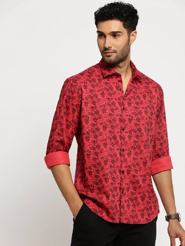 Plus Size Men's Plaid Flannel Casual Shirts in Earth Tones for a Cozy Fall OutfitMen Red Spread Collar Floral Shirt Plus Size Men's Plaid Flannel Casual Shirts in Earth Tones for a Cozy Fall OutfitMen Red Spread Collar Floral Shirt