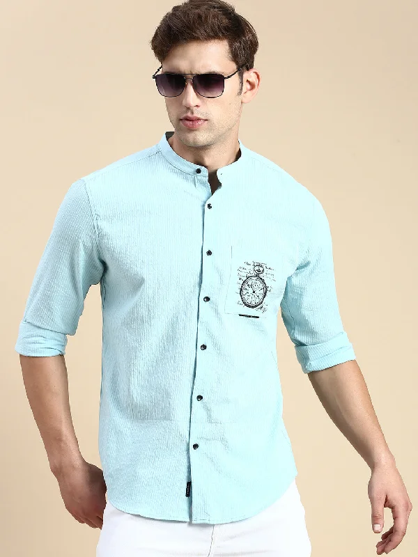 Men's Organic Cotton Casual Shirts with a Soft Handfeel for Everyday ComfortMen Blue Solid Casual Shirt Men's Organic Cotton Casual Shirts with a Soft Handfeel for Everyday ComfortMen Blue Solid Casual Shirt