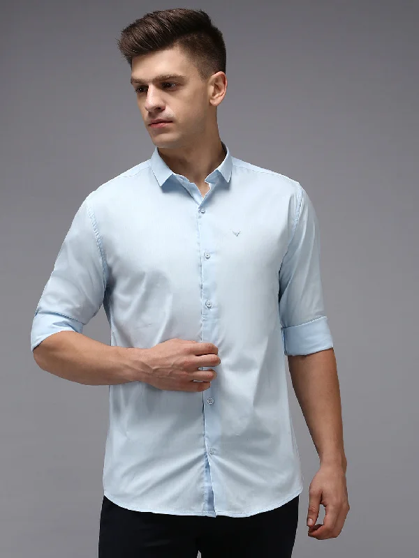 Men's Thermal - Lined Casual Shirts in Black for Added Warmth in Cold WeatherMen Blue Solid Casual Shirt Men's Thermal - Lined Casual Shirts in Black for Added Warmth in Cold WeatherMen Blue Solid Casual Shirt