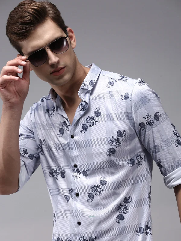 Men's Organic Cotton Casual Shirts with a Soft Handfeel for Everyday ComfortMen Purple Printed Casual Shirt Men's Organic Cotton Casual Shirts with a Soft Handfeel for Everyday ComfortMen Purple Printed Casual Shirt
