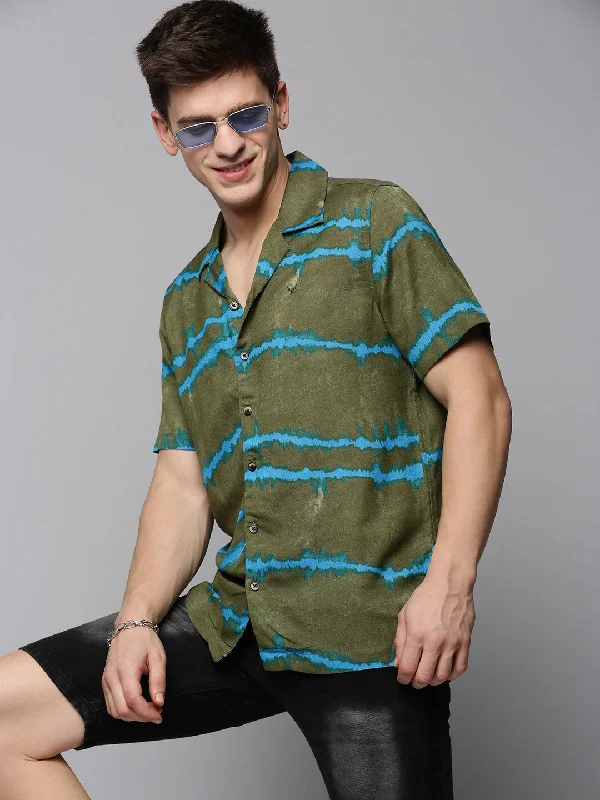 Men's Sustainable Recycled Material Casual Shirts for Eco - Conscious ConsumersMen Green Printed Casual Shirt Men's Sustainable Recycled Material Casual Shirts for Eco - Conscious ConsumersMen Green Printed Casual Shirt