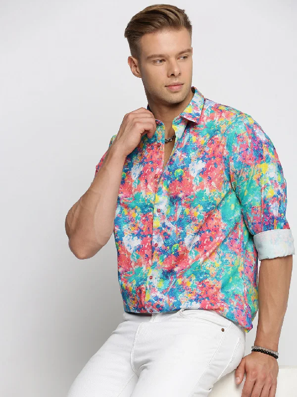Men's Retro - Style Hawaiian Print Casual Shirts in Bold Patterns for a Tropical VacationMen Blue Spread Collar Abstract Shirt Men's Retro - Style Hawaiian Print Casual Shirts in Bold Patterns for a Tropical VacationMen Blue Spread Collar Abstract Shirt