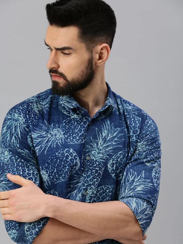 Men's Tailored Fit Checkered Casual Shirts in Multicolor for a Smart - Casual EnsembleMen Blue Printed Casual Shirt Men's Tailored Fit Checkered Casual Shirts in Multicolor for a Smart - Casual EnsembleMen Blue Printed Casual Shirt
