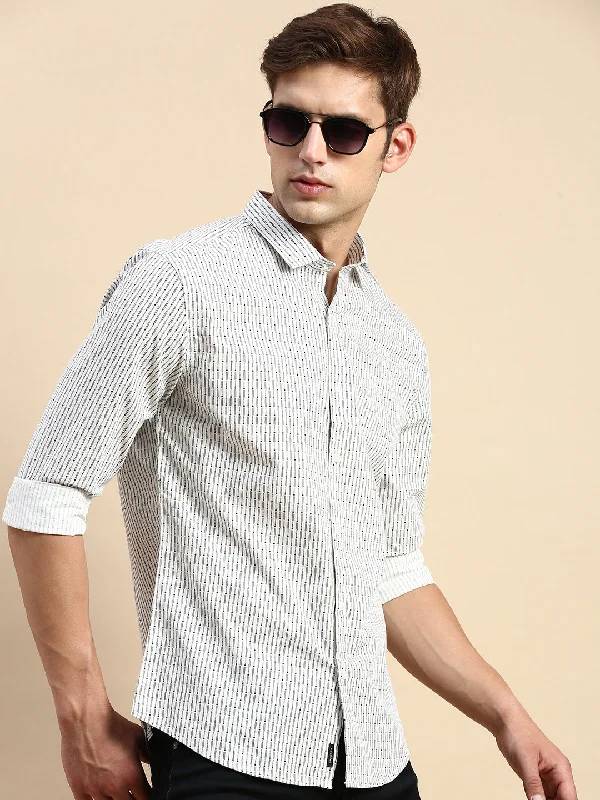 Men's Slim - Fit Printed Floral Casual Shirts in Pastel Colors for a Spring - Inspired VibeMen White Printed Casual Shirt Men's Slim - Fit Printed Floral Casual Shirts in Pastel Colors for a Spring - Inspired VibeMen White Printed Casual Shirt