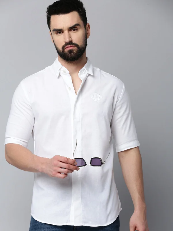 Men's Long - Line Oversized Casual Shirts in Dark Gray for a Relaxed and Modern LookMen White Solid Casual Shirt