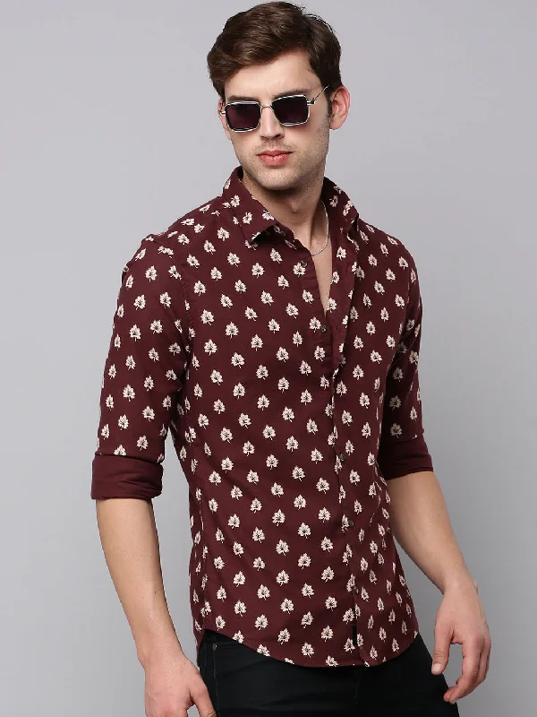 Men's Distressed Denim Casual Shirts with Frayed Edges for a Trendy and Rugged LookMen Brown Printed Casual Shirt Men's Distressed Denim Casual Shirts with Frayed Edges for a Trendy and Rugged LookMen Brown Printed Casual Shirt