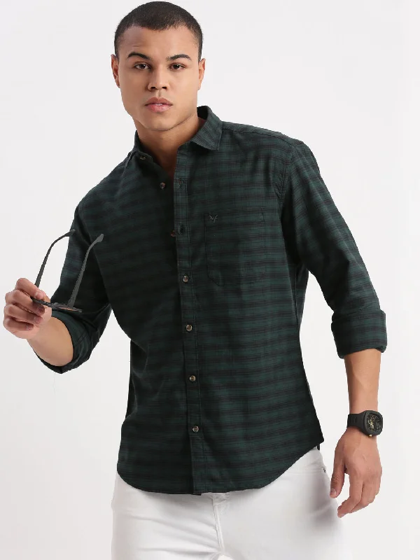 Men's Sustainable Recycled Material Casual Shirts for Eco - Conscious ConsumersMen Gingham Checks Green Shirt Men's Sustainable Recycled Material Casual Shirts for Eco - Conscious ConsumersMen Gingham Checks Green Shirt