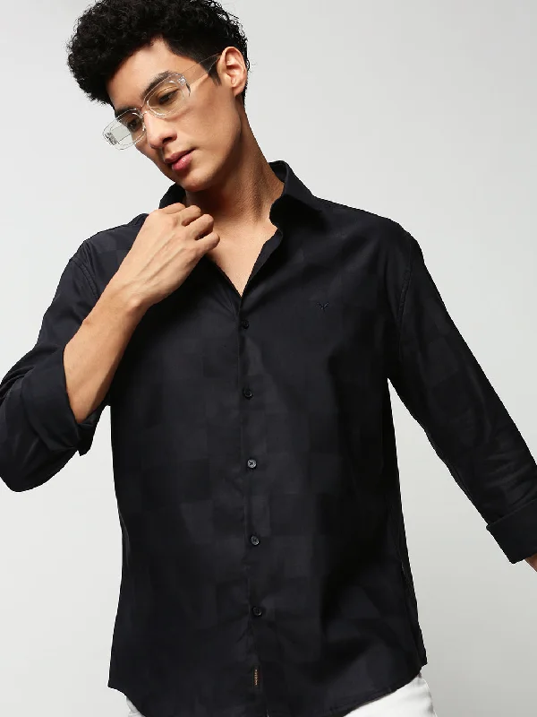 Men's Moisture - Wicking Performance Fabric Casual Shirts for Outdoor ActivitiesMen Navy Checked Casual Casual Shirts Men's Moisture - Wicking Performance Fabric Casual Shirts for Outdoor ActivitiesMen Navy Checked Casual Casual Shirts