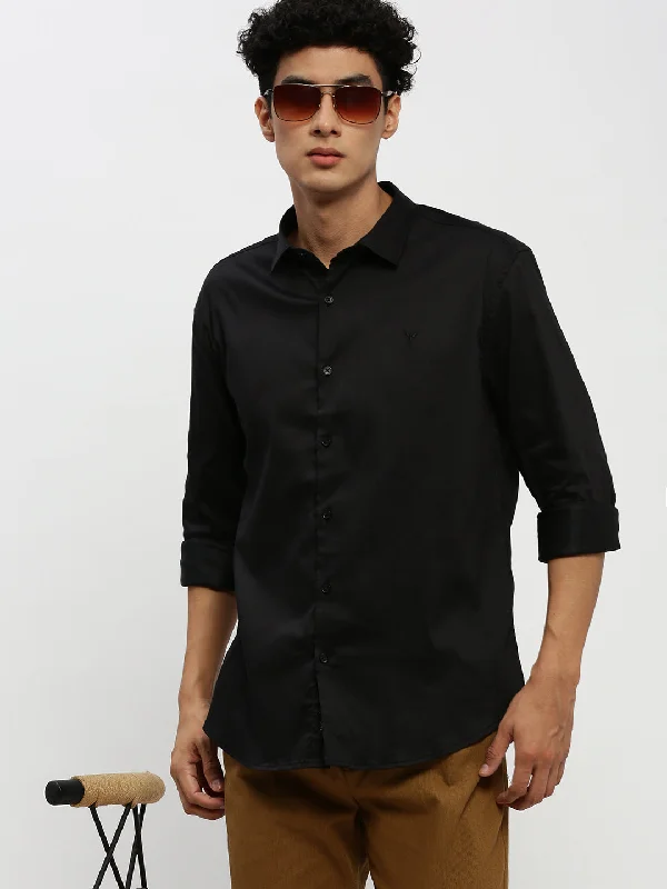 Men's Tailored Fit Checkered Casual Shirts in Multicolor for a Smart - Casual EnsembleMen Black Solid Shirt Men's Tailored Fit Checkered Casual Shirts in Multicolor for a Smart - Casual EnsembleMen Black Solid Shirt