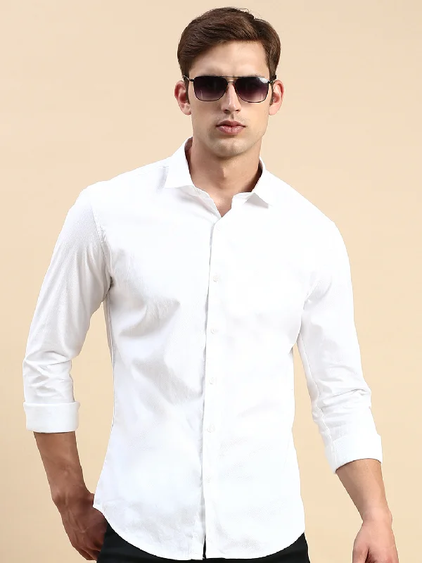 Men's Distressed Denim Casual Shirts with Frayed Edges for a Trendy and Rugged LookMen White Solid Casual Shirt Men's Distressed Denim Casual Shirts with Frayed Edges for a Trendy and Rugged LookMen White Solid Casual Shirt