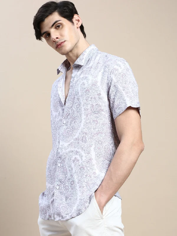 Men's Stretch - Fabric Casual Shirts in Navy Blue for a Comfortable and Flexible FitMen Pink Floral Casual Shirt Men's Stretch - Fabric Casual Shirts in Navy Blue for a Comfortable and Flexible FitMen Pink Floral Casual Shirt