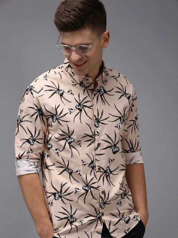 Men's Button - Down Oxford Casual Shirts in Crisp White for a Classic and Versatile StyleMen Pink Printed Casual Shirt Men's Button - Down Oxford Casual Shirts in Crisp White for a Classic and Versatile StyleMen Pink Printed Casual Shirt