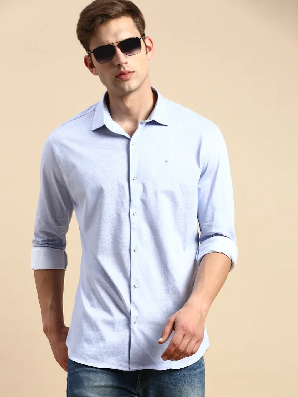 Men's Button - Down Oxford Casual Shirts in Crisp White for a Classic and Versatile StyleMen Blue Striped Casual Shirt Men's Button - Down Oxford Casual Shirts in Crisp White for a Classic and Versatile StyleMen Blue Striped Casual Shirt